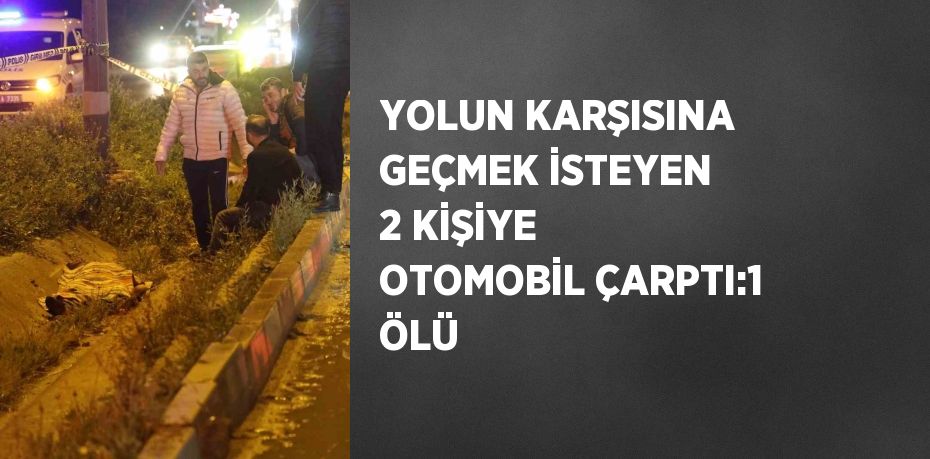 YOLUN KARŞISINA GEÇMEK İSTEYEN 2 KİŞİYE OTOMOBİL ÇARPTI:1 ÖLÜ