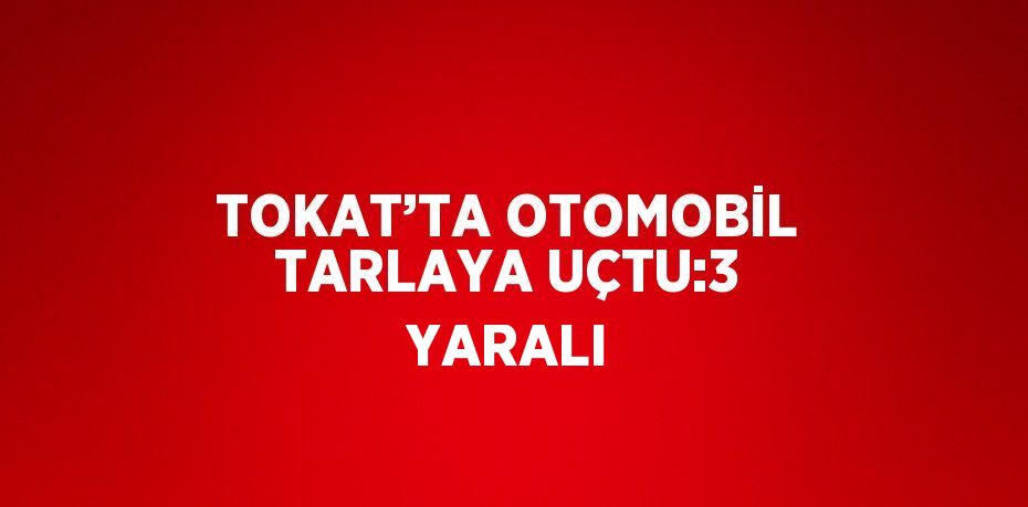 TOKAT’TA OTOMOBİL TARLAYA UÇTU:3 YARALI