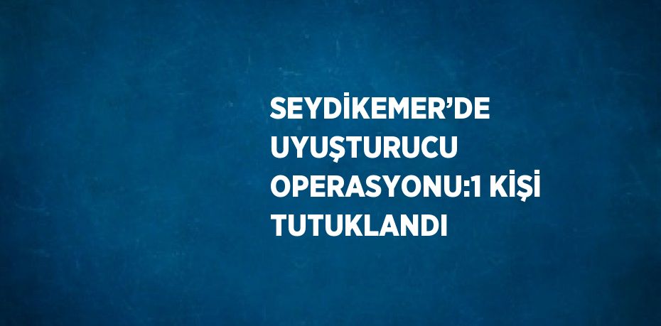 SEYDİKEMER’DE UYUŞTURUCU OPERASYONU:1 KİŞİ TUTUKLANDI