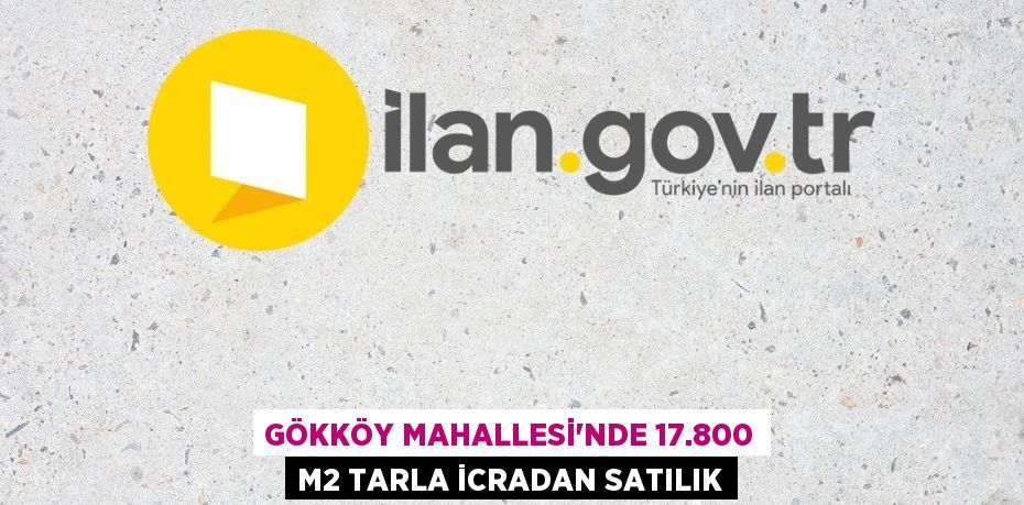 GÖKKÖY MAHALLESİ'NDE 17.800 M2 TARLA İCRADAN SATILIK