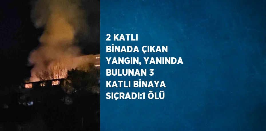 2 KATLI BİNADA ÇIKAN YANGIN, YANINDA BULUNAN 3 KATLI BİNAYA SIÇRADI:1 ÖLÜ