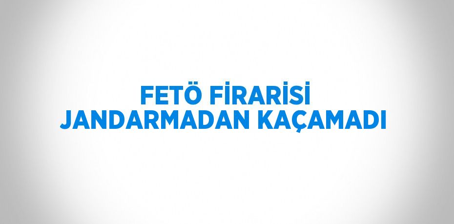 FETÖ FİRARİSİ JANDARMADAN KAÇAMADI