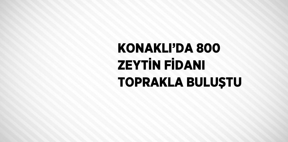 KONAKLI’DA 800 ZEYTİN FİDANI TOPRAKLA BULUŞTU