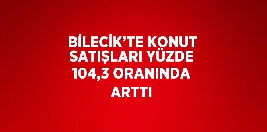 BİLECİK’TE KONUT SATIŞLARI YÜZDE 104,3 ORANINDA ARTTI