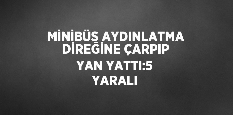 MİNİBÜS AYDINLATMA DİREĞİNE ÇARPIP YAN YATTI:5 YARALI