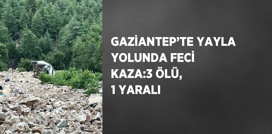 GAZİANTEP’TE YAYLA YOLUNDA FECİ KAZA:3 ÖLÜ, 1 YARALI