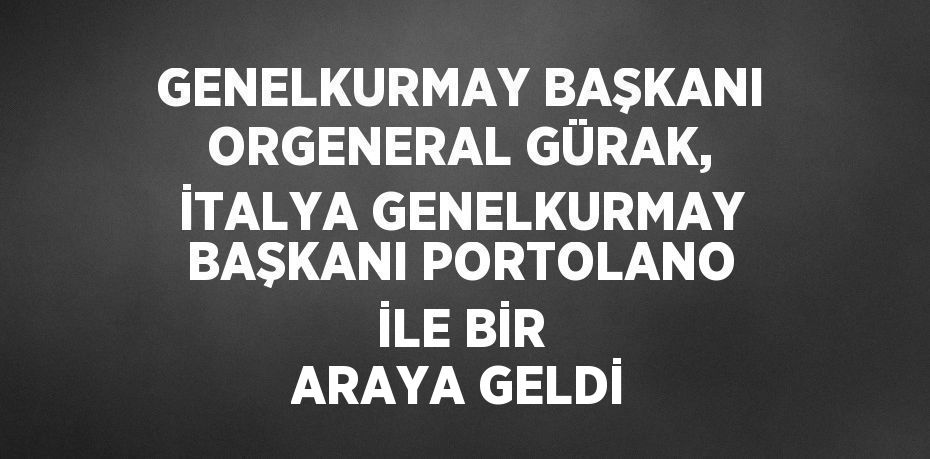 GENELKURMAY BAŞKANI ORGENERAL GÜRAK, İTALYA GENELKURMAY BAŞKANI PORTOLANO İLE BİR ARAYA GELDİ