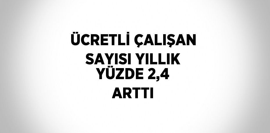 ÜCRETLİ ÇALIŞAN SAYISI YILLIK YÜZDE 2,4 ARTTI