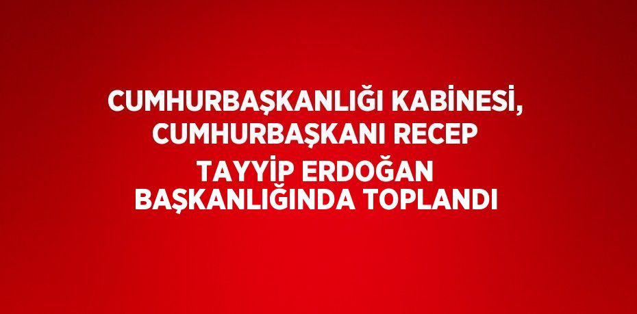 CUMHURBAŞKANLIĞI KABİNESİ, CUMHURBAŞKANI RECEP TAYYİP ERDOĞAN BAŞKANLIĞINDA TOPLANDI