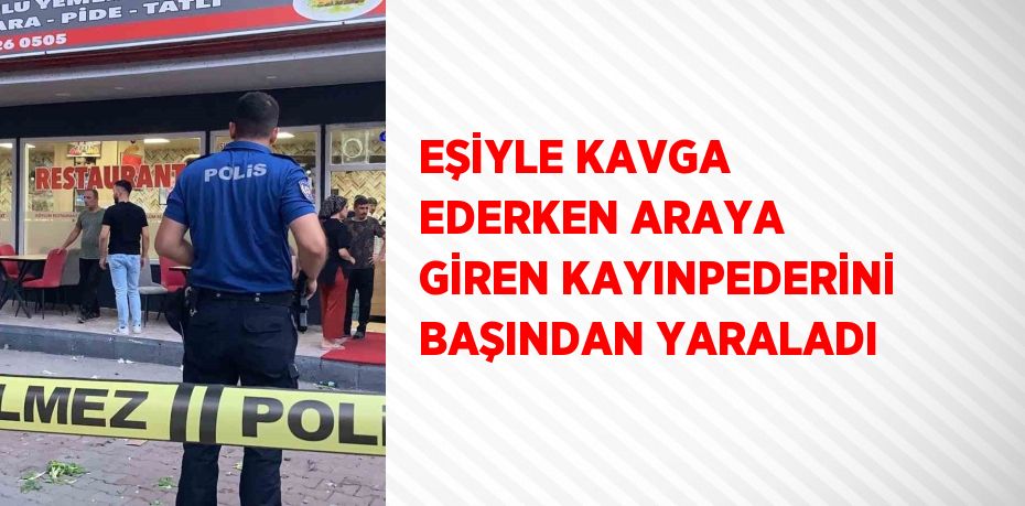 EŞİYLE KAVGA EDERKEN ARAYA GİREN KAYINPEDERİNİ BAŞINDAN YARALADI