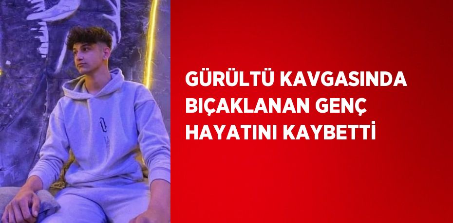 GÜRÜLTÜ KAVGASINDA BIÇAKLANAN GENÇ HAYATINI KAYBETTİ