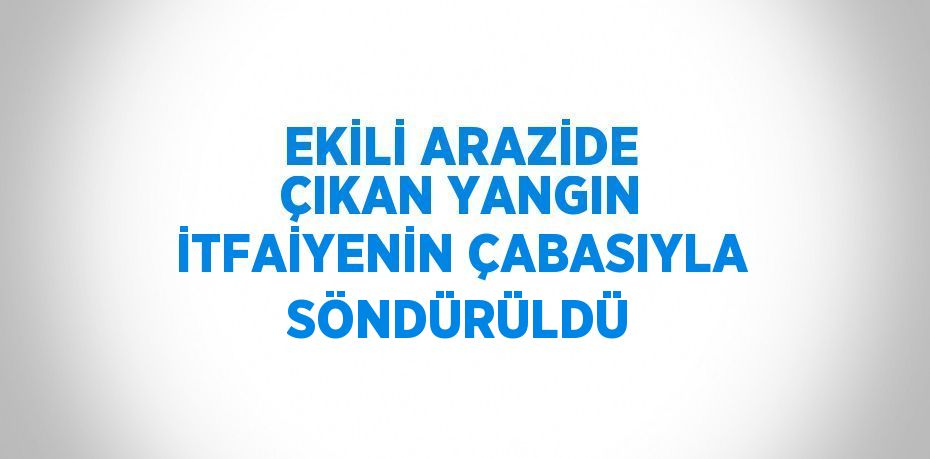 EKİLİ ARAZİDE ÇIKAN YANGIN İTFAİYENİN ÇABASIYLA SÖNDÜRÜLDÜ