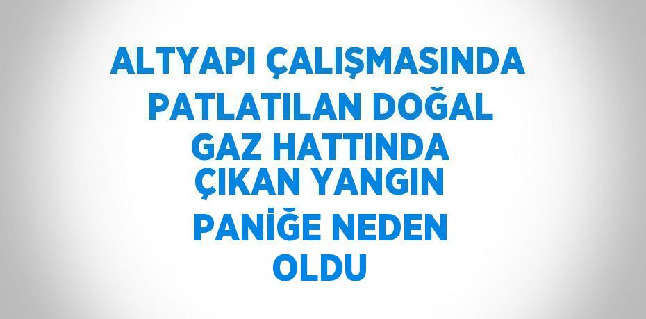 ALTYAPI ÇALIŞMASINDA PATLATILAN DOĞAL GAZ HATTINDA ÇIKAN YANGIN PANİĞE NEDEN OLDU