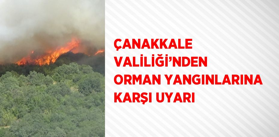 ÇANAKKALE VALİLİĞİ’NDEN ORMAN YANGINLARINA KARŞI UYARI