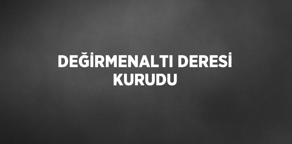 DEĞİRMENALTI DERESİ KURUDU