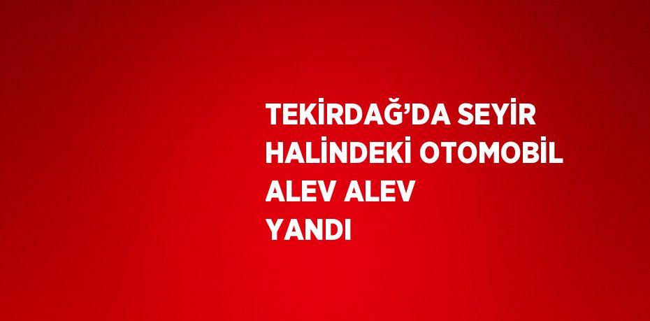 TEKİRDAĞ’DA SEYİR HALİNDEKİ OTOMOBİL ALEV ALEV YANDI