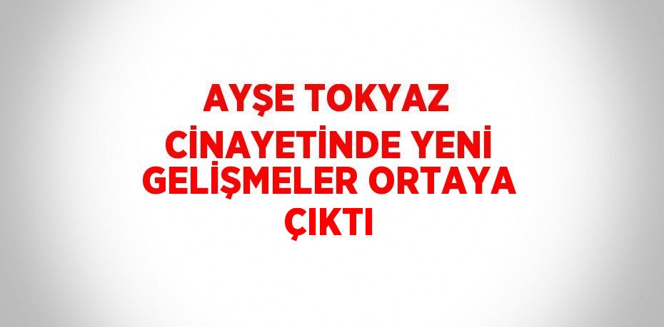 AYŞE TOKYAZ CİNAYETİNDE YENİ GELİŞMELER ORTAYA ÇIKTI
