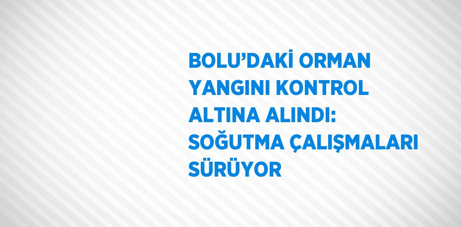 BOLU’DAKİ ORMAN YANGINI KONTROL ALTINA ALINDI: SOĞUTMA ÇALIŞMALARI SÜRÜYOR