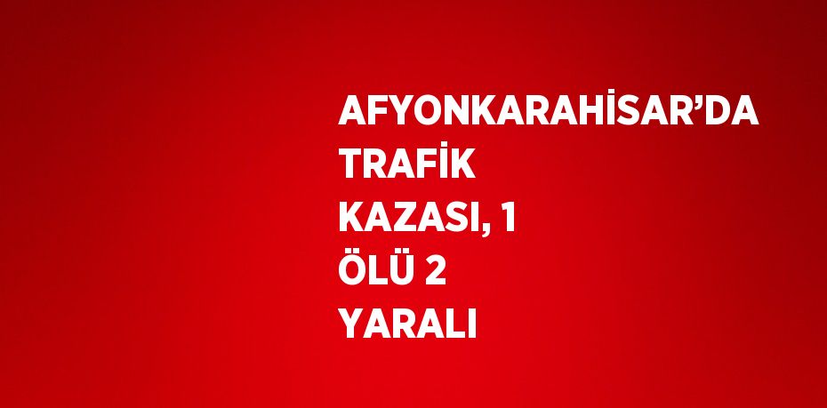 AFYONKARAHİSAR’DA TRAFİK KAZASI, 1 ÖLÜ 2 YARALI