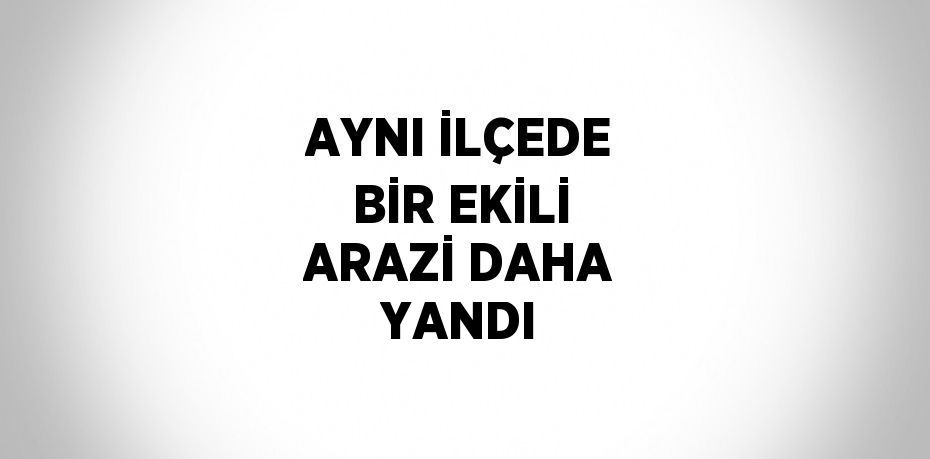 AYNI İLÇEDE BİR EKİLİ ARAZİ DAHA YANDI