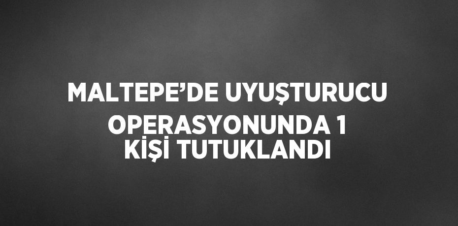 MALTEPE’DE UYUŞTURUCU OPERASYONUNDA 1 KİŞİ TUTUKLANDI