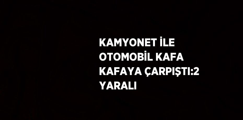 KAMYONET İLE OTOMOBİL KAFA KAFAYA ÇARPIŞTI:2 YARALI