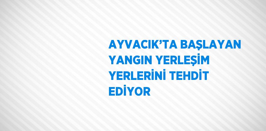 AYVACIK’TA BAŞLAYAN YANGIN YERLEŞİM YERLERİNİ TEHDİT EDİYOR