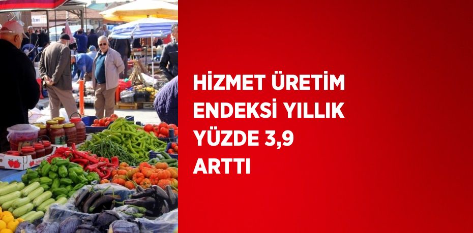 HİZMET ÜRETİM ENDEKSİ YILLIK YÜZDE 3,9 ARTTI