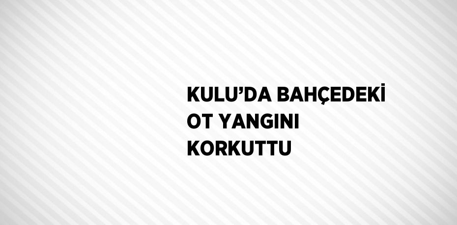 KULU’DA BAHÇEDEKİ OT YANGINI KORKUTTU