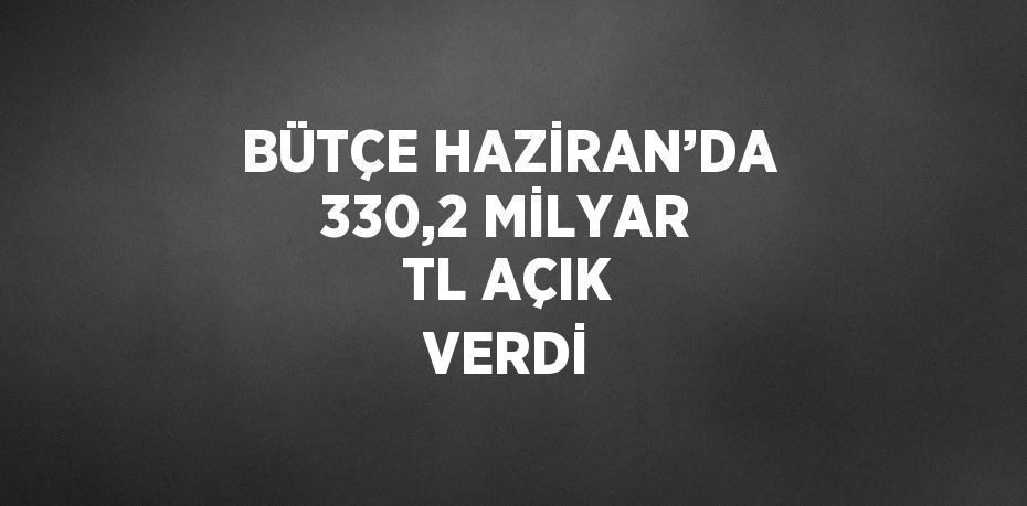 BÜTÇE HAZİRAN’DA 330,2 MİLYAR TL AÇIK VERDİ