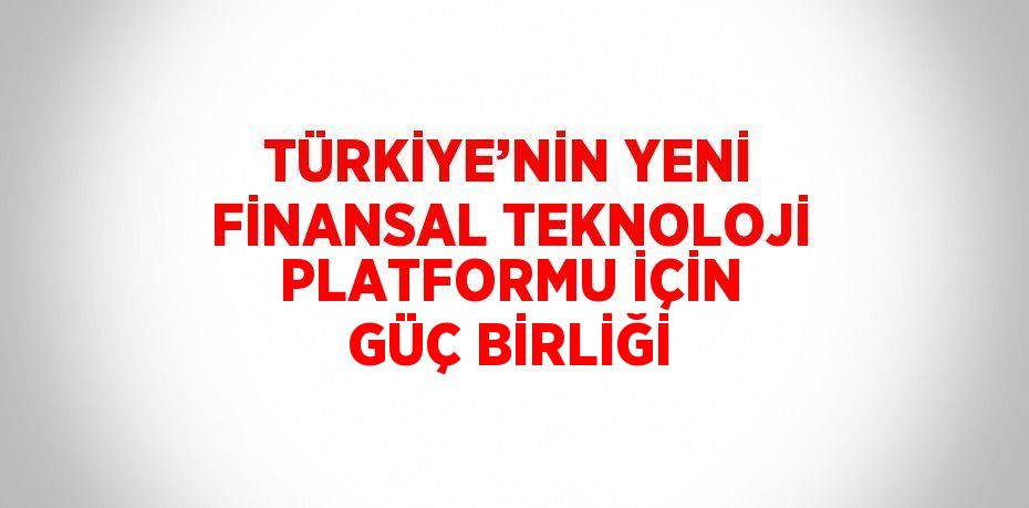 TÜRKİYE’NİN YENİ FİNANSAL TEKNOLOJİ PLATFORMU İÇİN GÜÇ BİRLİĞİ