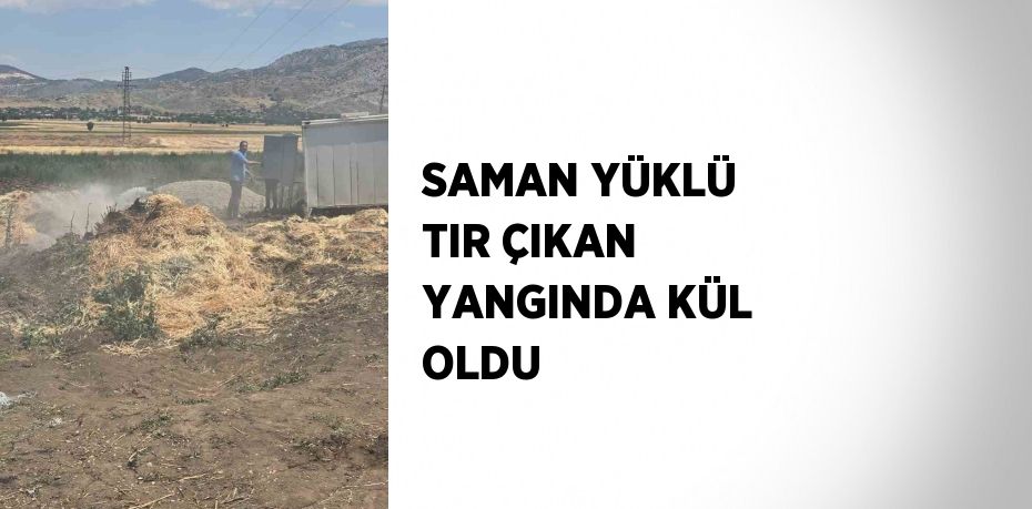 SAMAN YÜKLÜ TIR ÇIKAN YANGINDA KÜL OLDU