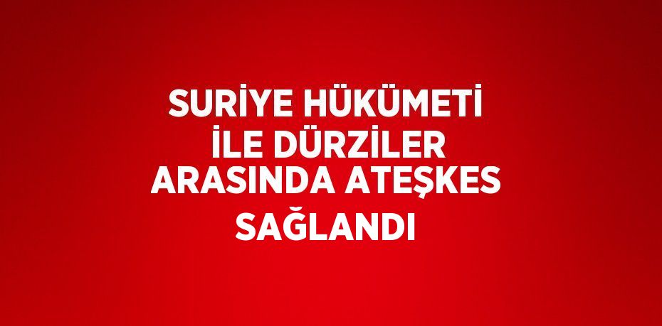 SURİYE HÜKÜMETİ İLE DÜRZİLER ARASINDA ATEŞKES SAĞLANDI