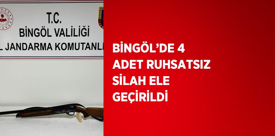 BİNGÖL’DE 4 ADET RUHSATSIZ SİLAH ELE GEÇİRİLDİ