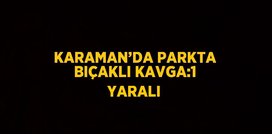 KARAMAN’DA PARKTA BIÇAKLI KAVGA:1 YARALI