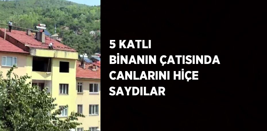 5 KATLI BİNANIN ÇATISINDA CANLARINI HİÇE SAYDILAR