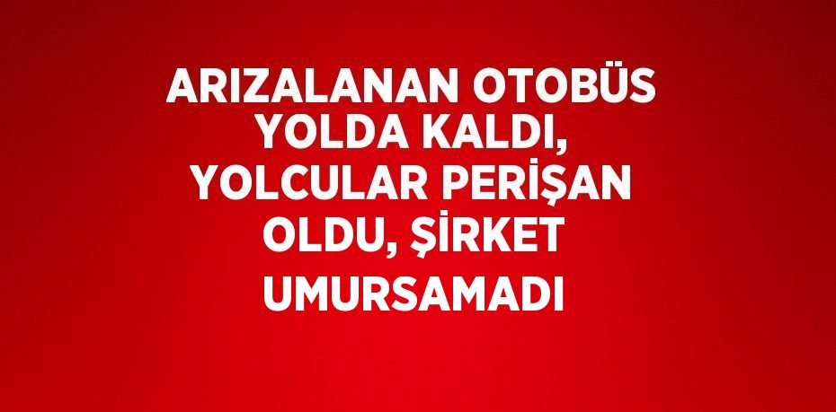 ARIZALANAN OTOBÜS YOLDA KALDI, YOLCULAR PERİŞAN OLDU, ŞİRKET UMURSAMADI