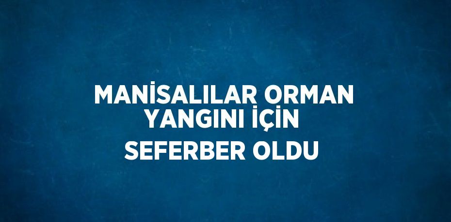 MANİSALILAR ORMAN YANGINI İÇİN SEFERBER OLDU