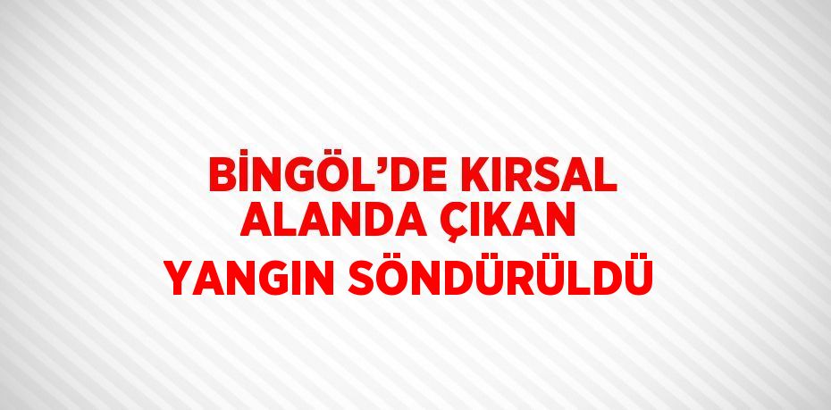 BİNGÖL’DE KIRSAL ALANDA ÇIKAN YANGIN SÖNDÜRÜLDÜ
