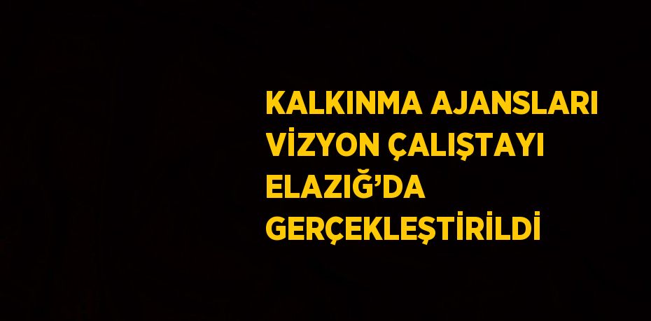 KALKINMA AJANSLARI VİZYON ÇALIŞTAYI ELAZIĞ’DA GERÇEKLEŞTİRİLDİ