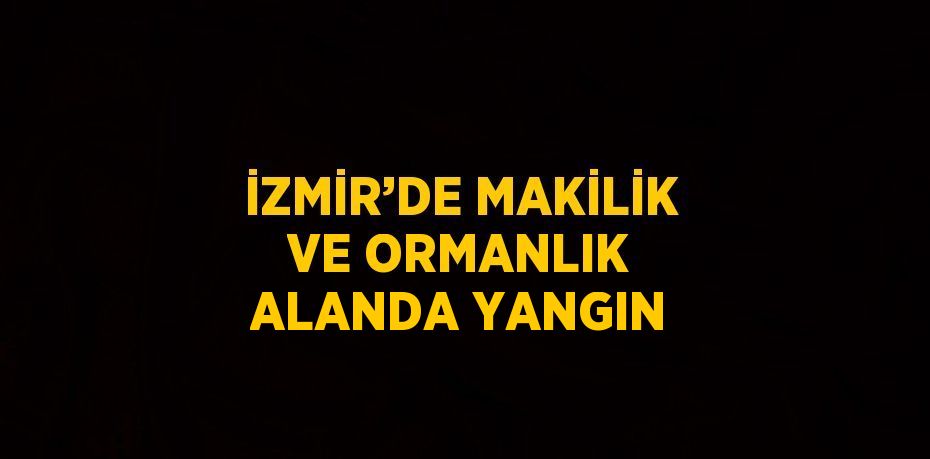 İZMİR’DE MAKİLİK VE ORMANLIK ALANDA YANGIN