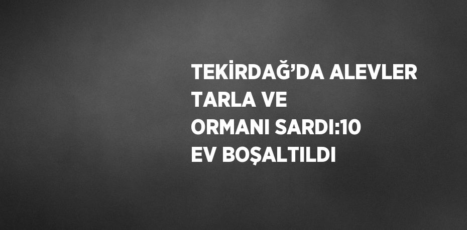 TEKİRDAĞ’DA ALEVLER TARLA VE ORMANI SARDI:10 EV BOŞALTILDI