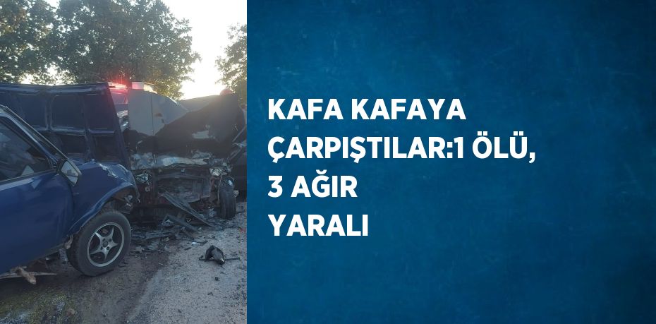 KAFA KAFAYA ÇARPIŞTILAR:1 ÖLÜ, 3 AĞIR YARALI