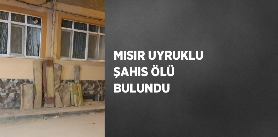 MISIR UYRUKLU ŞAHIS ÖLÜ BULUNDU