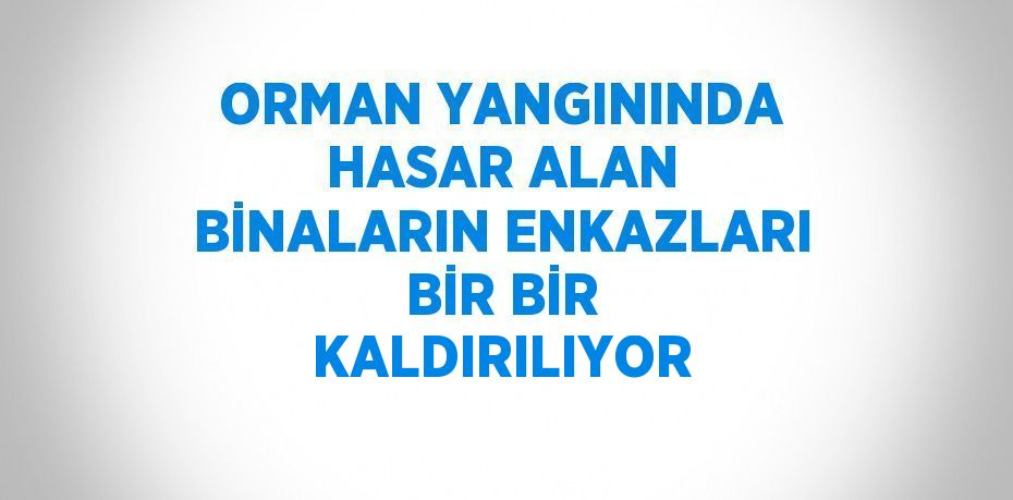 ORMAN YANGININDA HASAR ALAN BİNALARIN ENKAZLARI BİR BİR KALDIRILIYOR