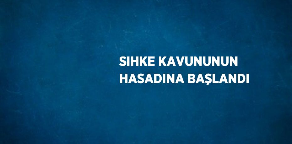 SIHKE KAVUNUNUN HASADINA BAŞLANDI