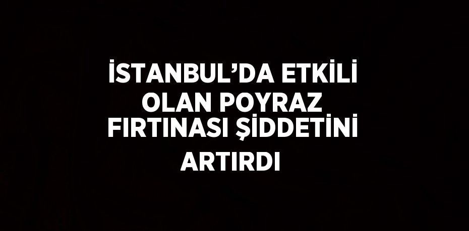 İSTANBUL’DA ETKİLİ OLAN POYRAZ FIRTINASI ŞİDDETİNİ ARTIRDI