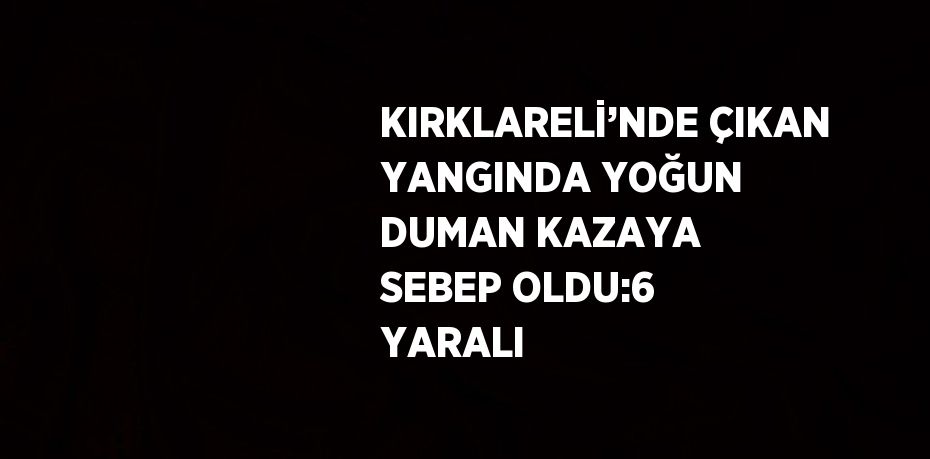 KIRKLARELİ’NDE ÇIKAN YANGINDA YOĞUN DUMAN KAZAYA SEBEP OLDU:6 YARALI