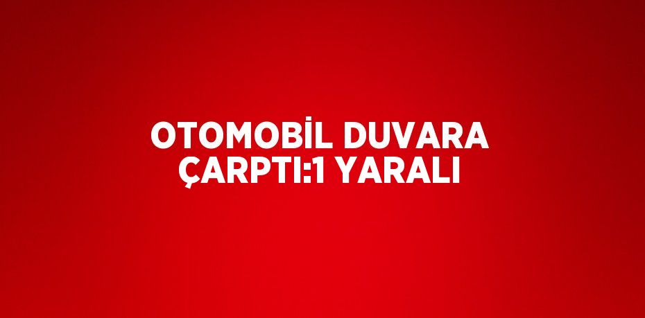 OTOMOBİL DUVARA ÇARPTI:1 YARALI