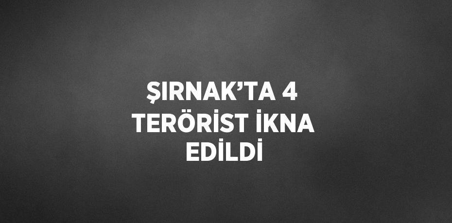 ŞIRNAK’TA 4 TERÖRİST İKNA EDİLDİ